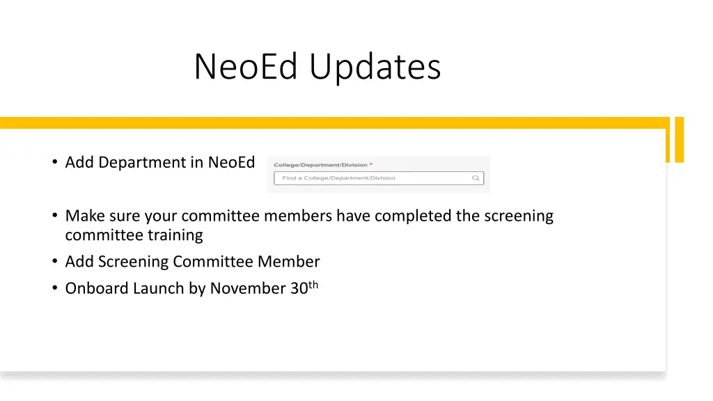 neoed updates