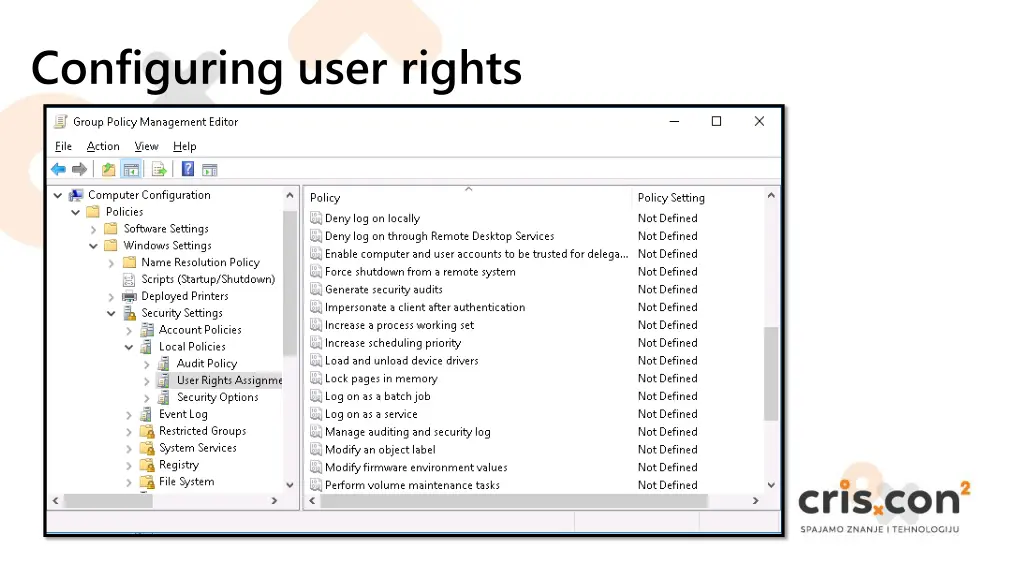 configuring user rights