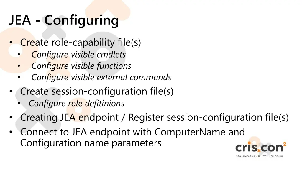 jea configuring