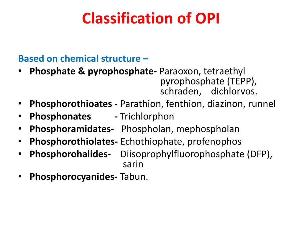 classification of opi