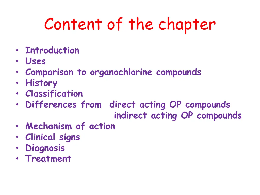 content of the chapter