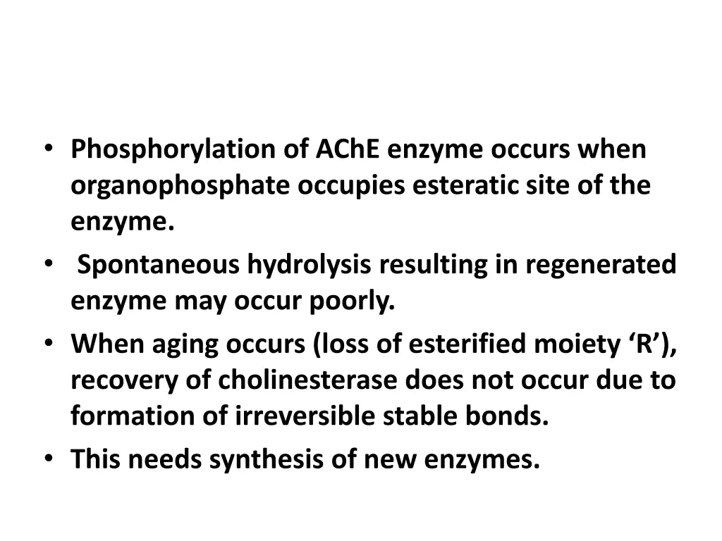 phosphorylation of ache enzyme occurs when