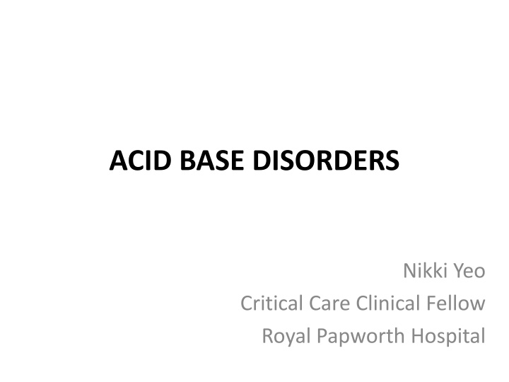 acid base disorders