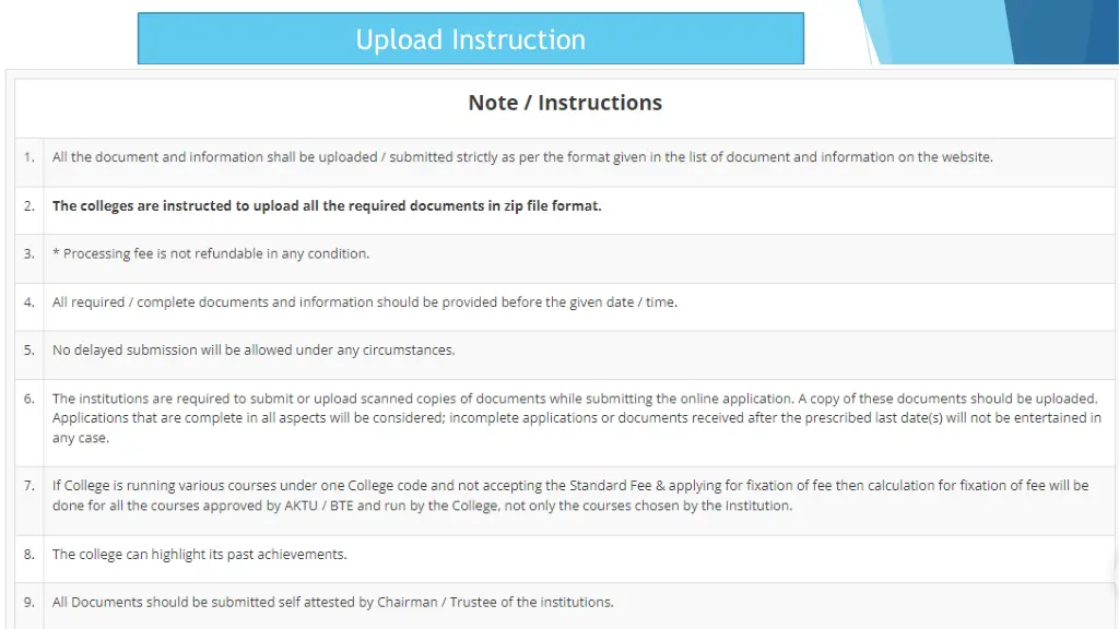 upload instruction