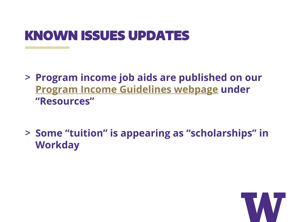 known issues updates known issues updates