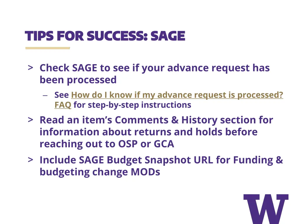 tips for success sage tips for success sage