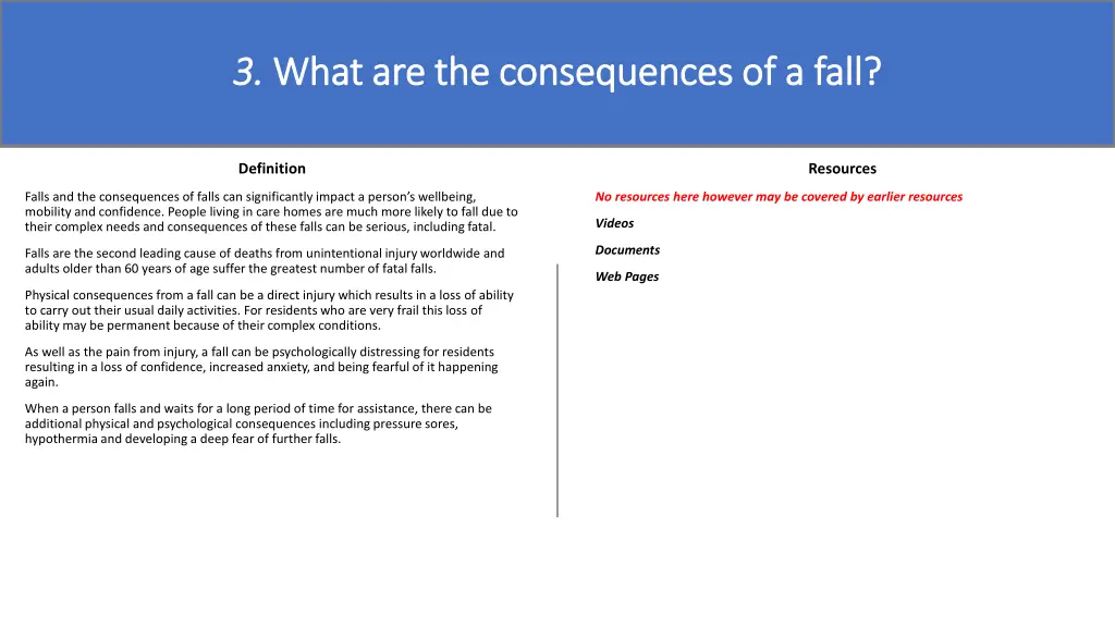 3 3 what are the consequences of a fall what