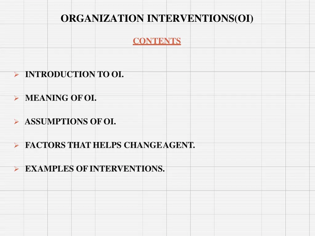 organization interventions oi