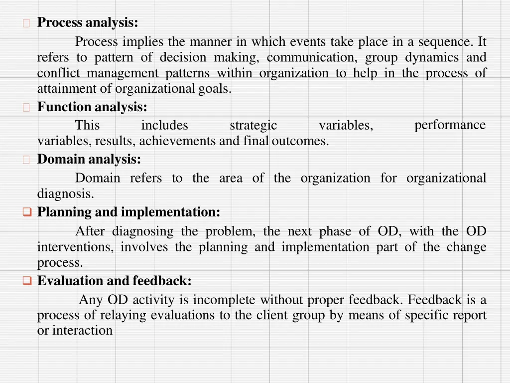 process analysis process implies the manner