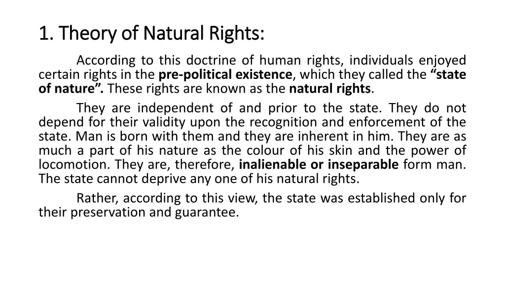 1 theory of natural rights 1 theory of natural