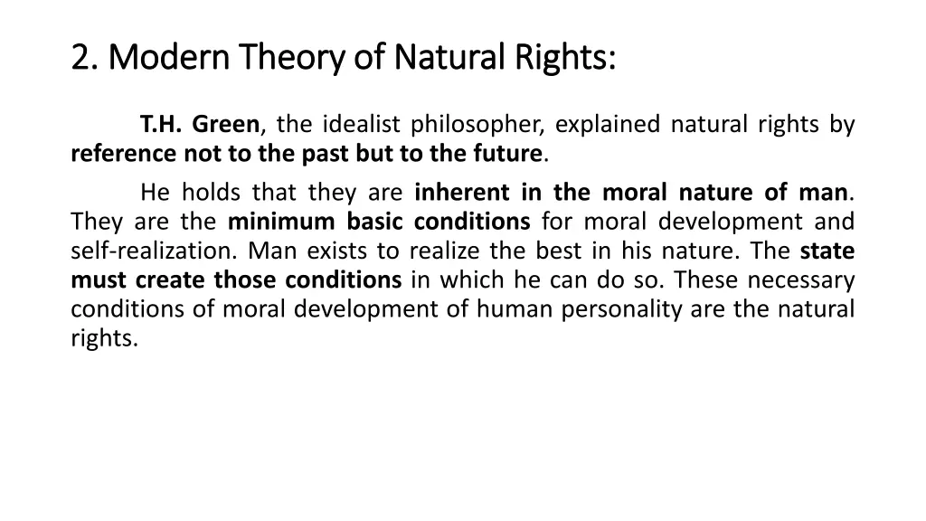 2 modern theory of natural rights 2 modern theory