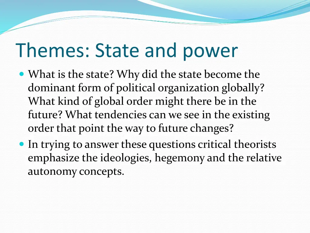 themes state and power