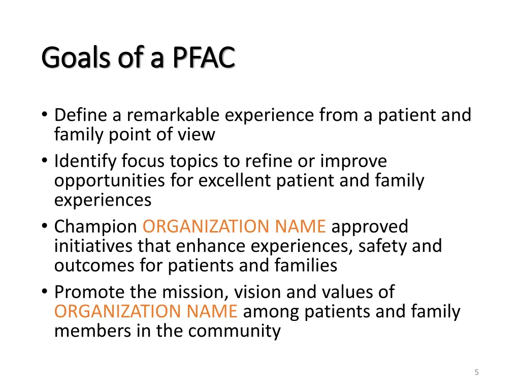 goals of a pfac goals of a pfac