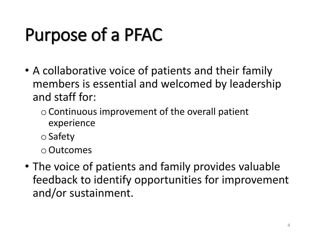 purpose of a pfac purpose of a pfac