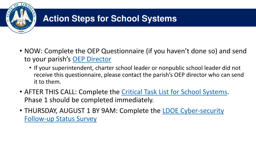 action steps for school systems