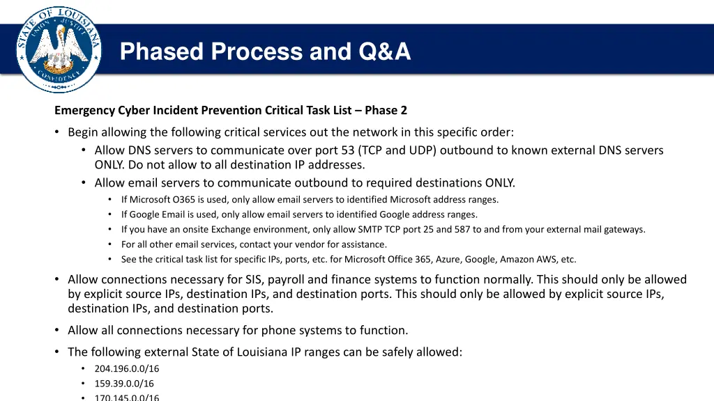 introduction and opening comments phased process 3