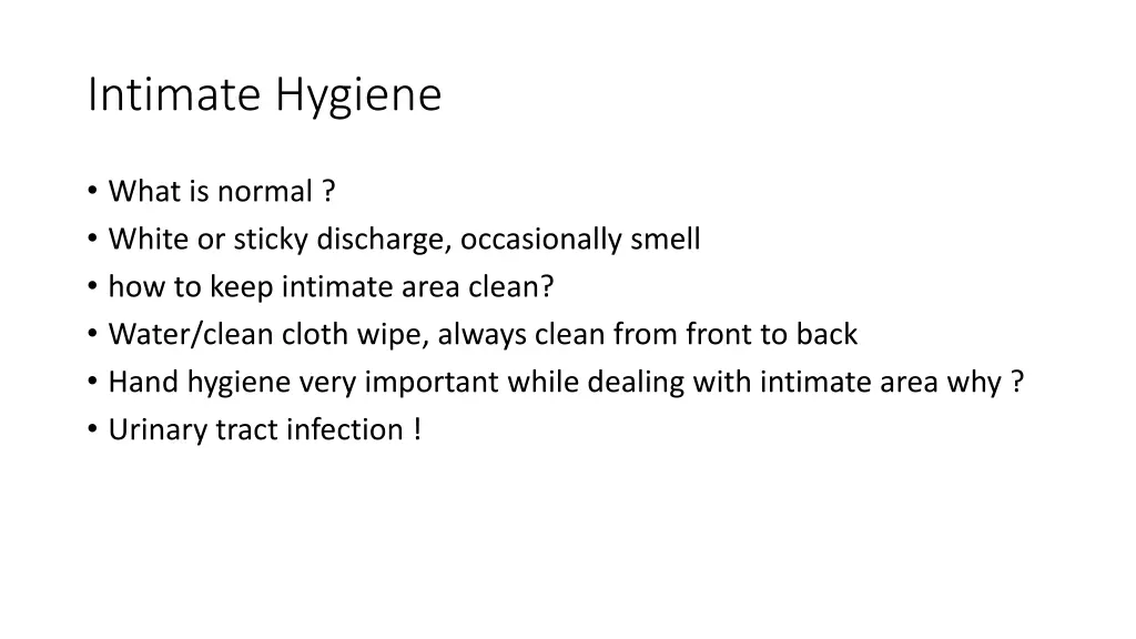 intimate hygiene