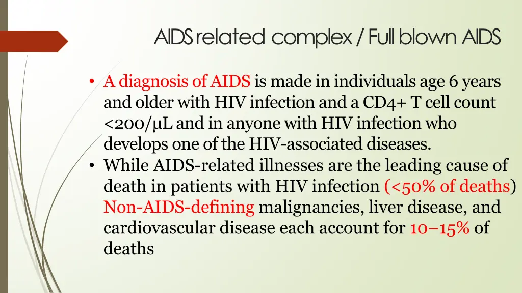 aids related complex full blown aids