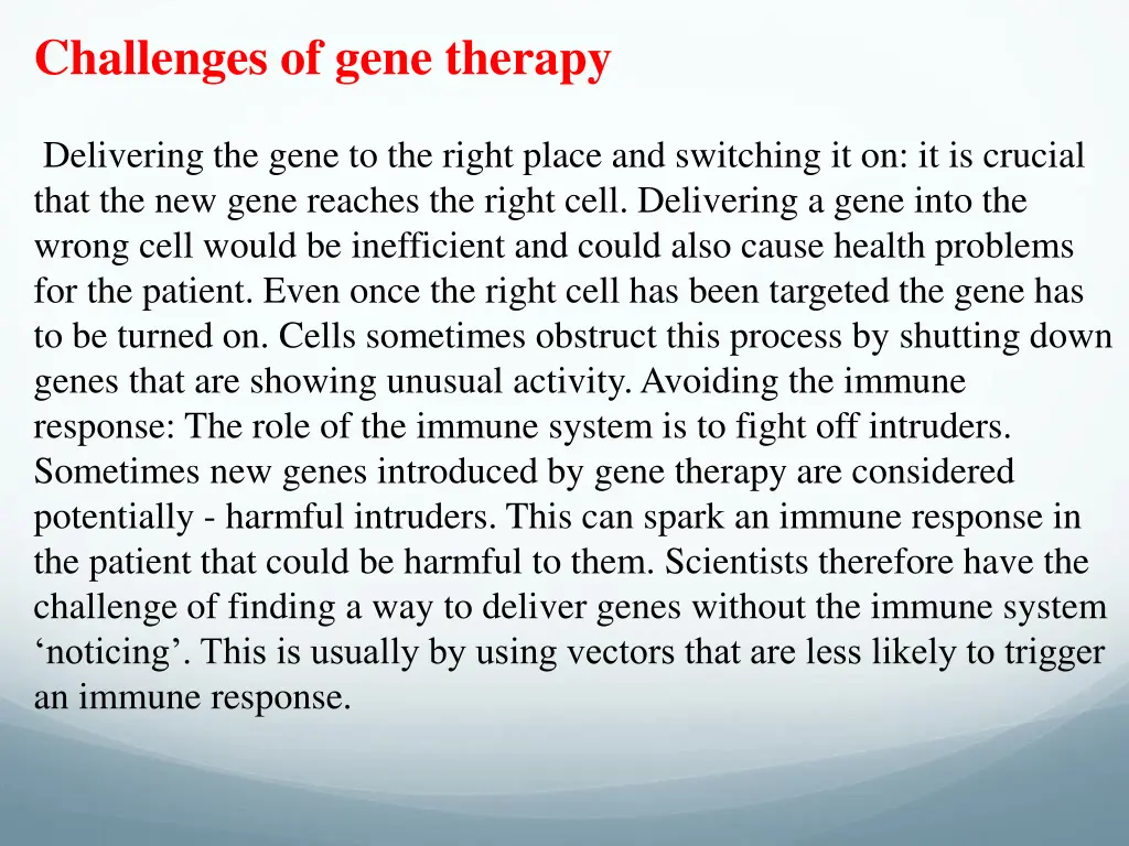 challenges of gene therapy