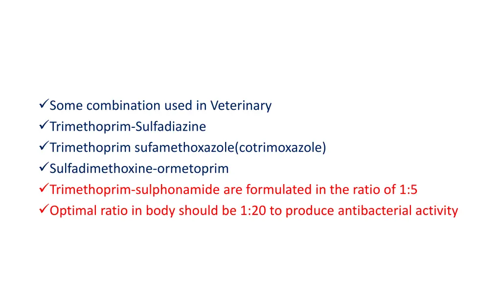 some combination used in veterinary trimethoprim