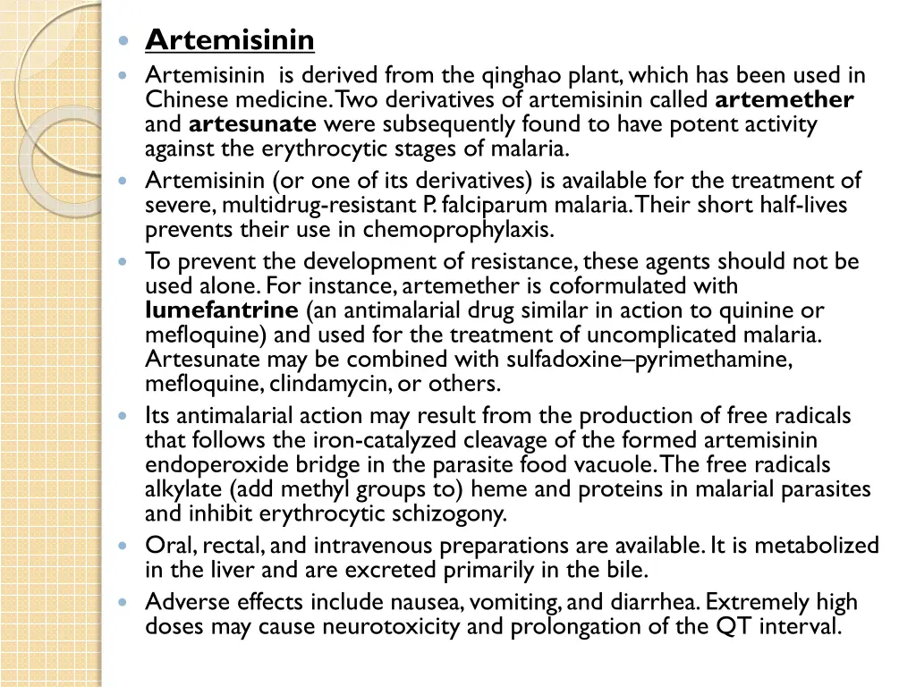 artemisinin artemisinin is derived from