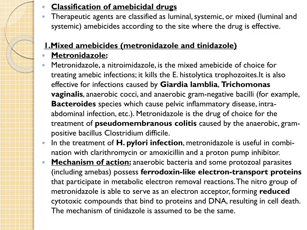 classification of amebicidal drugs therapeutic