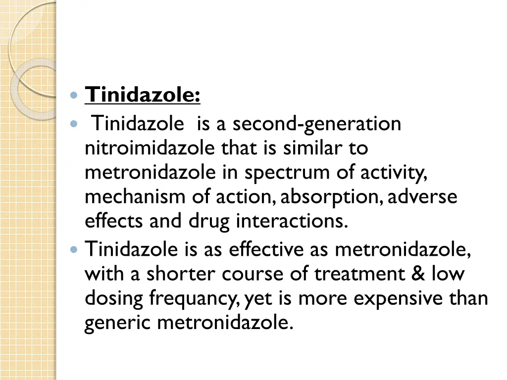 tinidazole tinidazole is a second generation