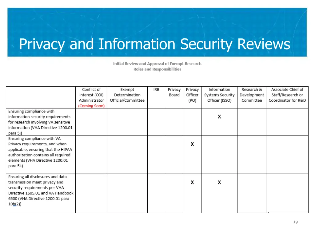 privacy and information security reviews