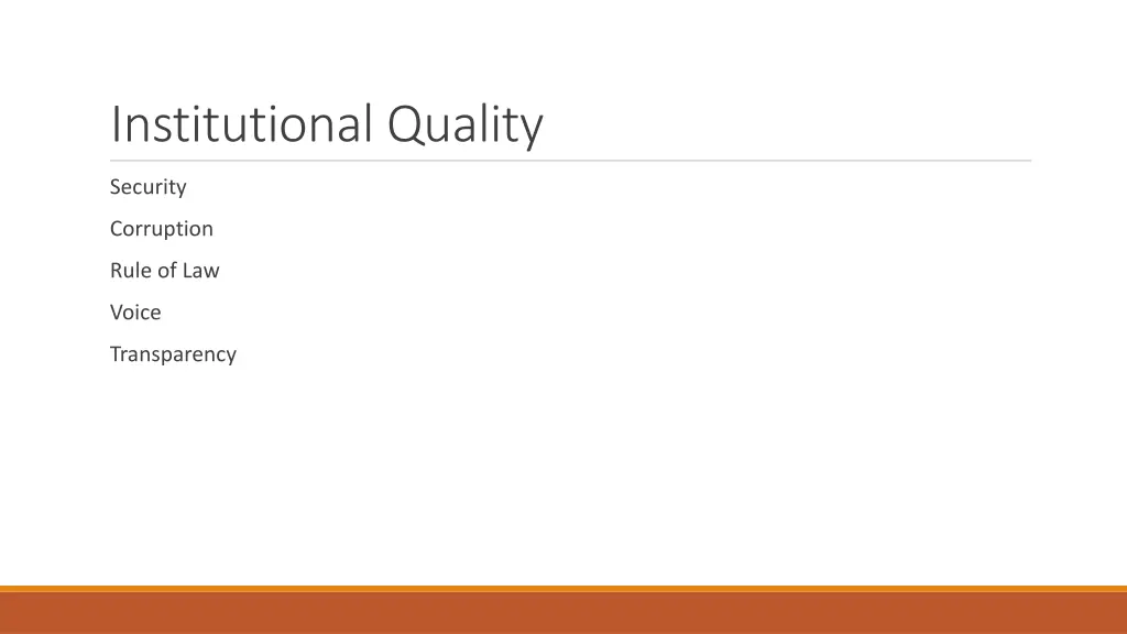 institutional quality