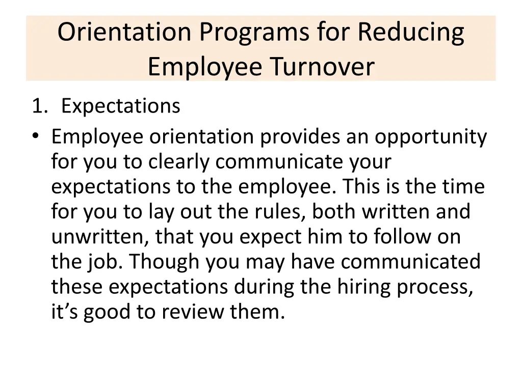 orientation programs for reducing employee 2