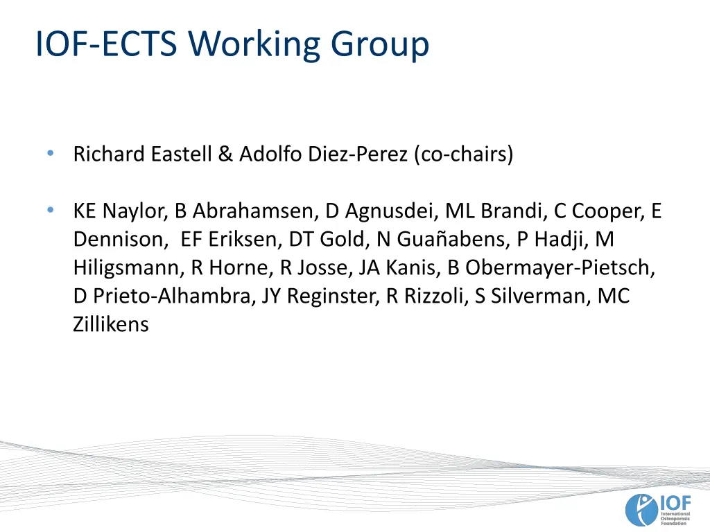 iof ects working group