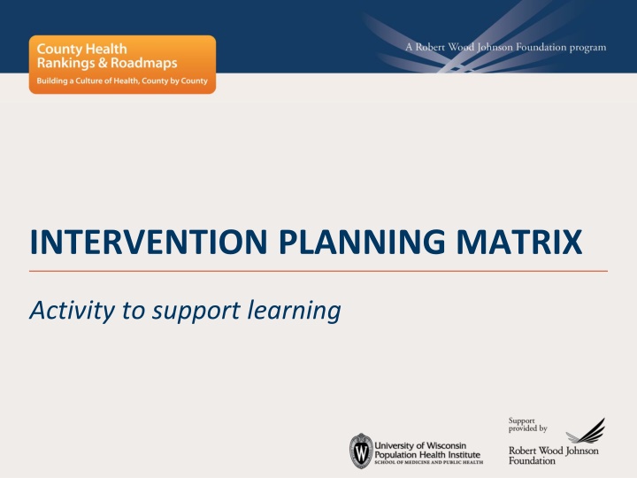 intervention planning matrix