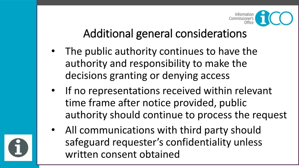 additional general considerations additional