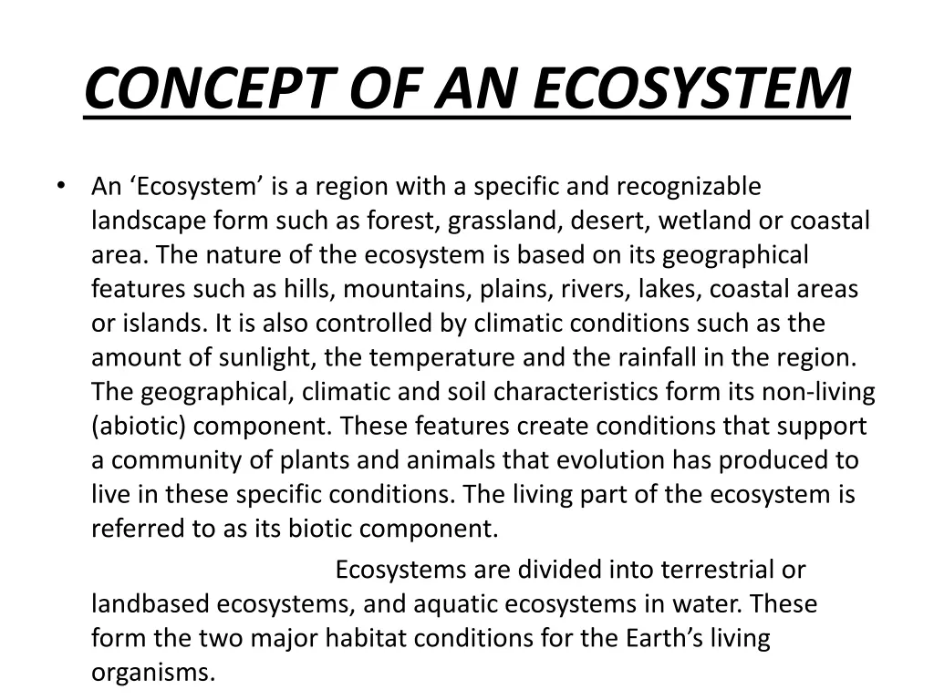 concept of an ecosystem