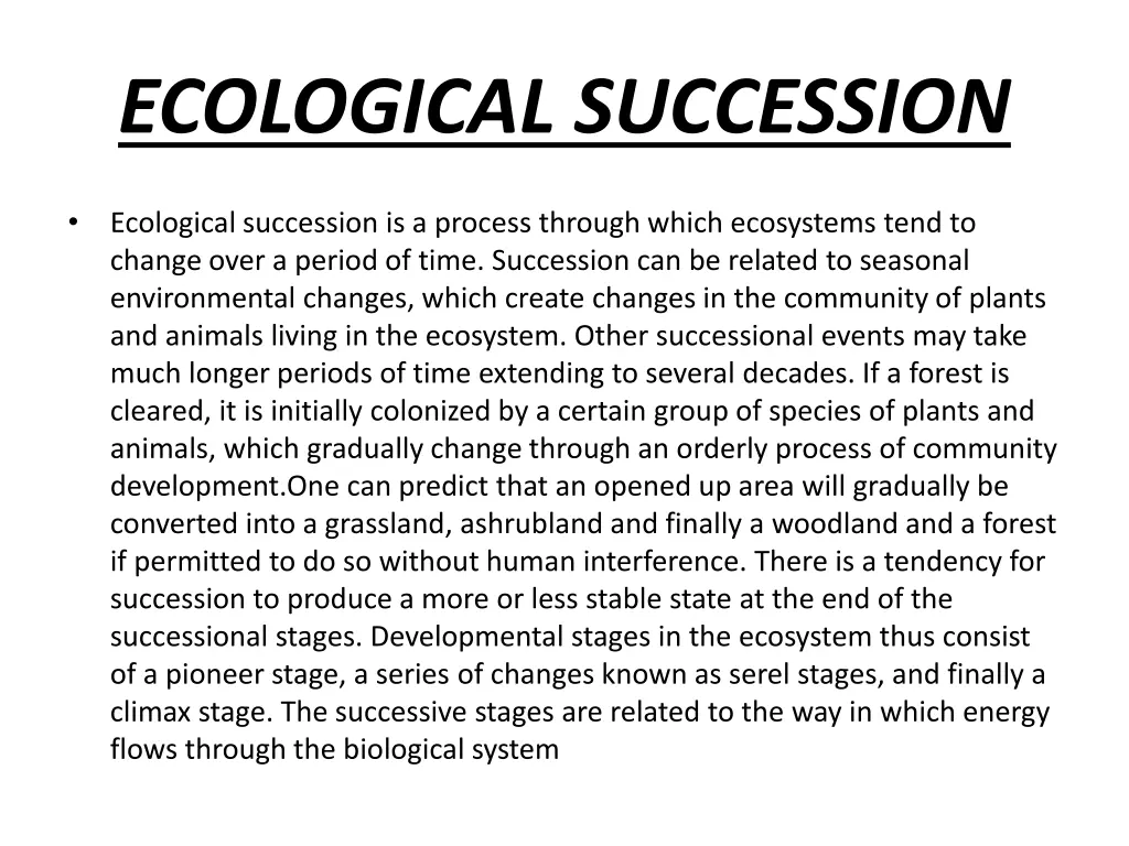 ecological succession