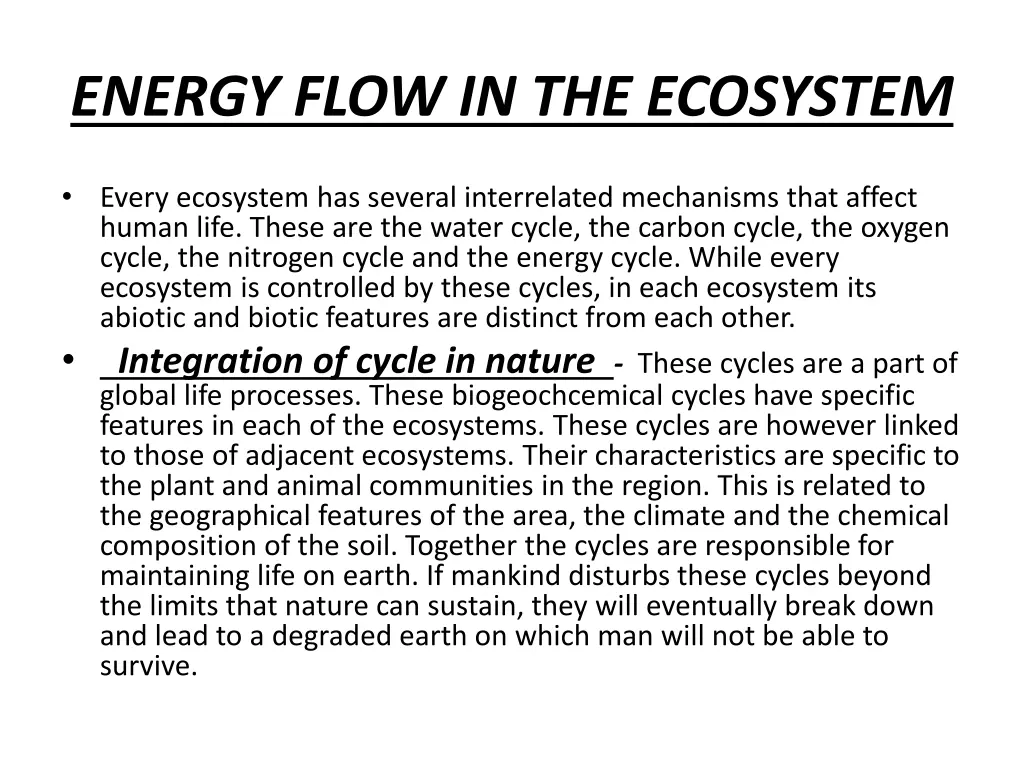 energy flow in the ecosystem