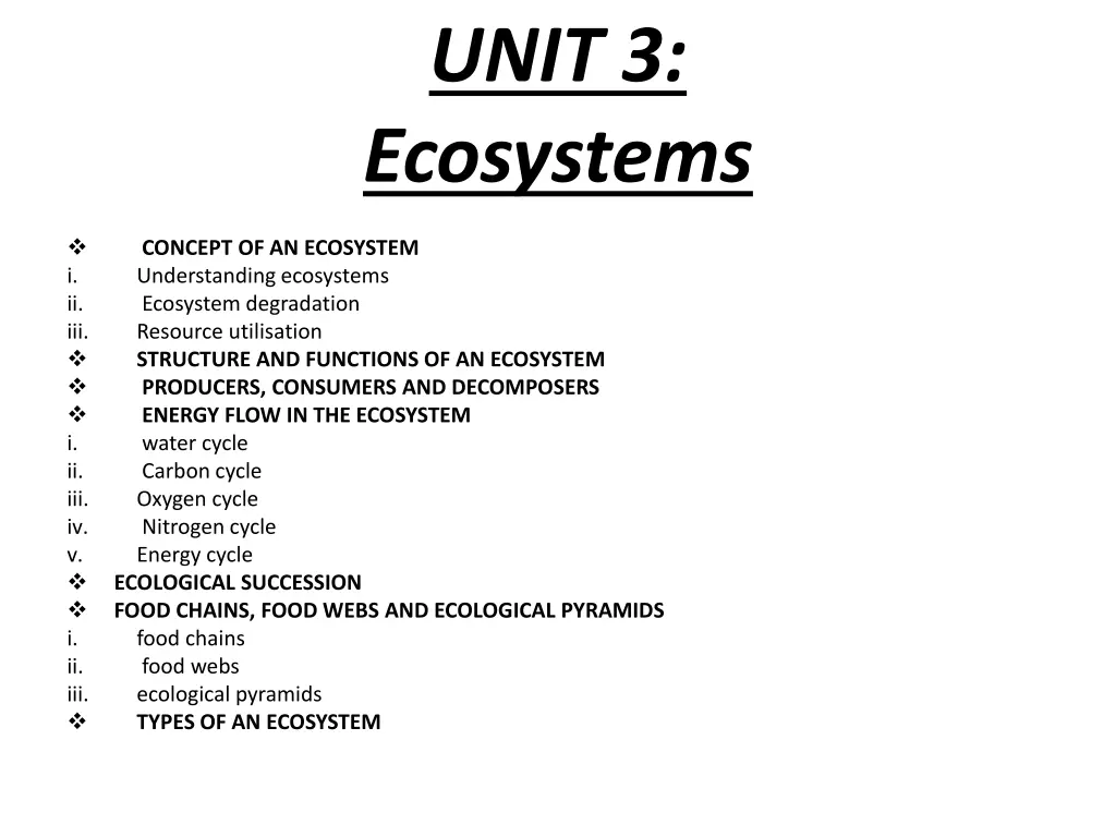 unit 3 ecosystems