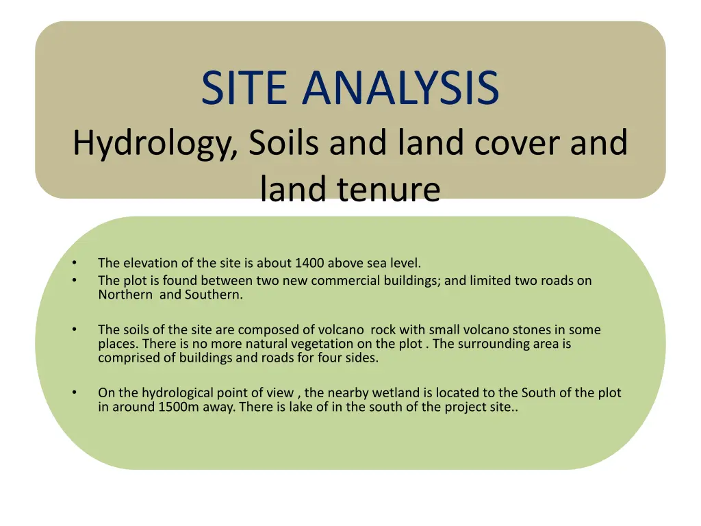 site analysis hydrology soils and land cover