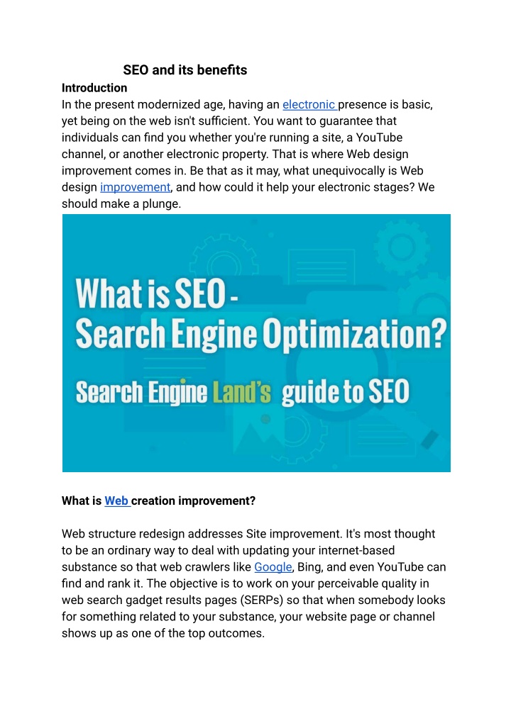 seo and its benefits introduction in the present