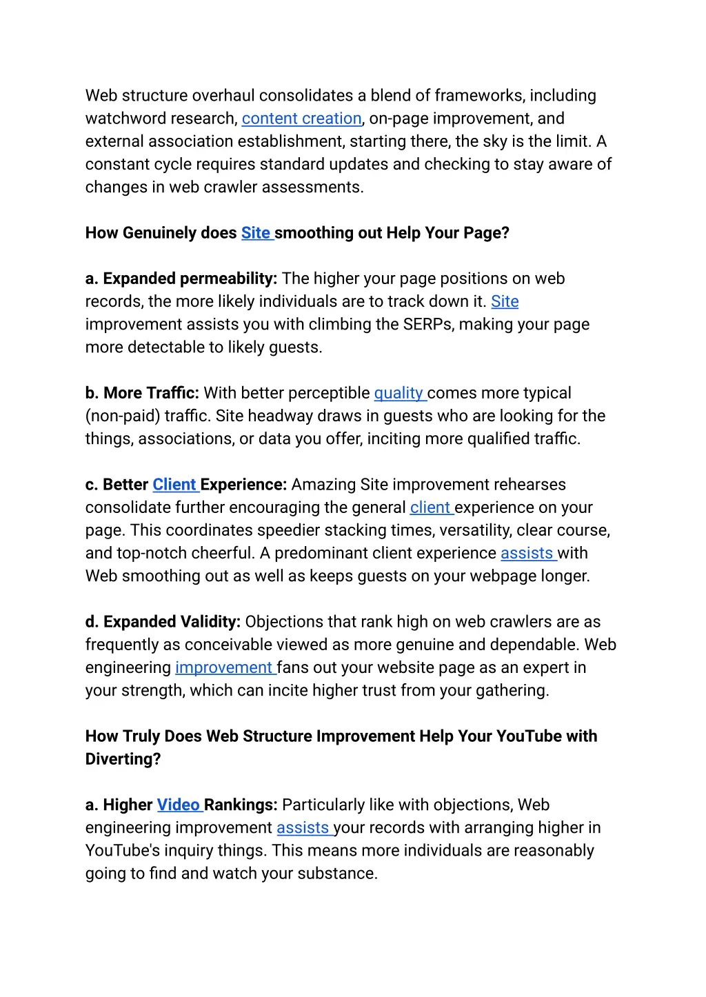 web structure overhaul consolidates a blend
