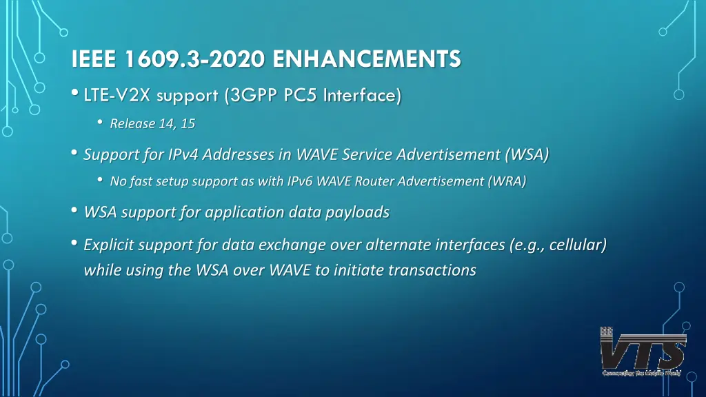 ieee 1609 3 2020 enhancements lte v2x support