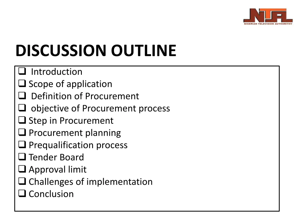 discussion outline introduction scope