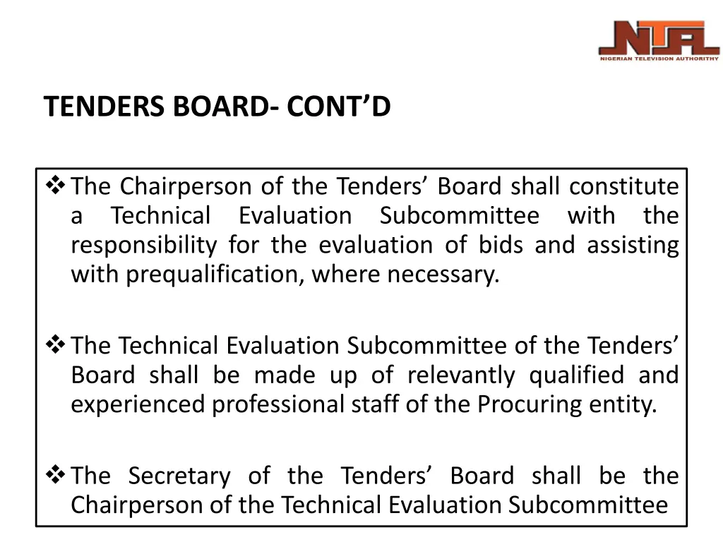 tenders board cont d