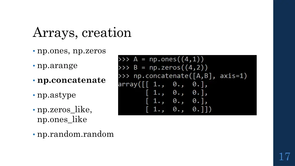 arrays creation 4