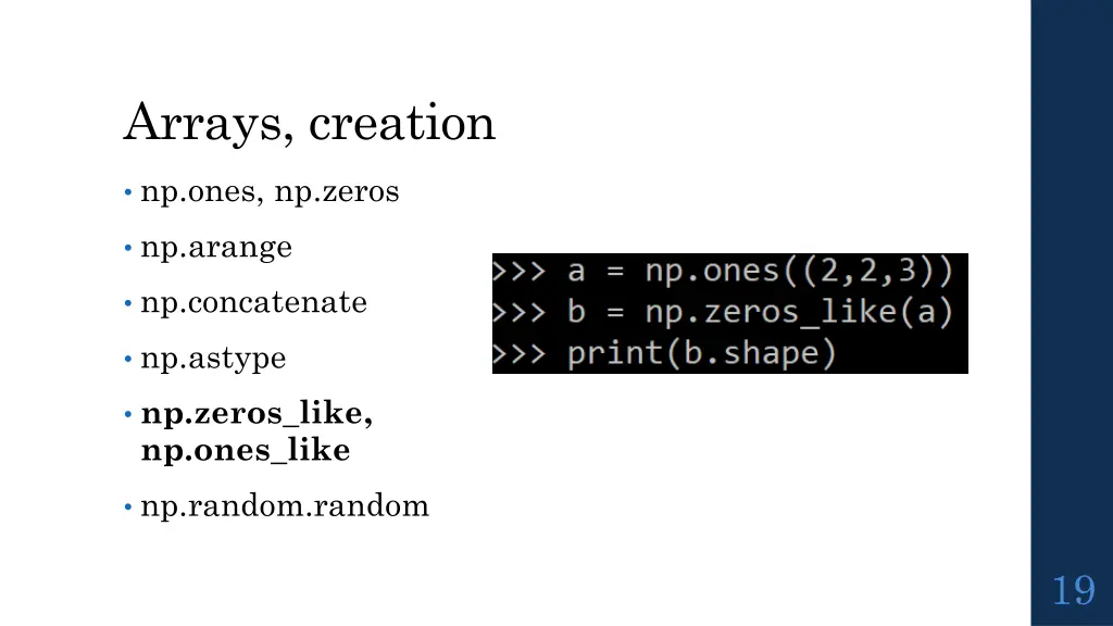 arrays creation 6