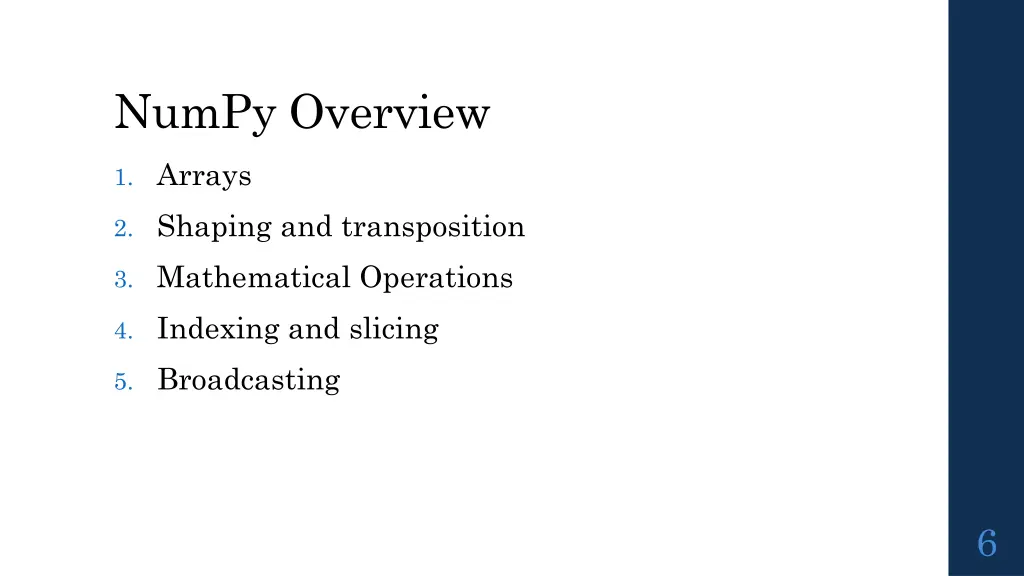 numpy overview