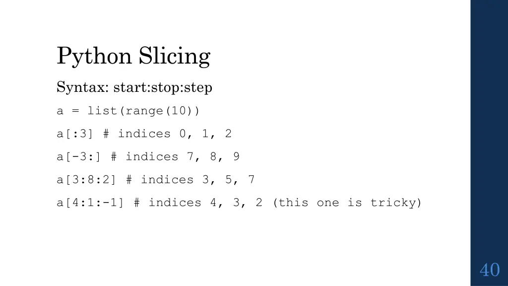 python slicing