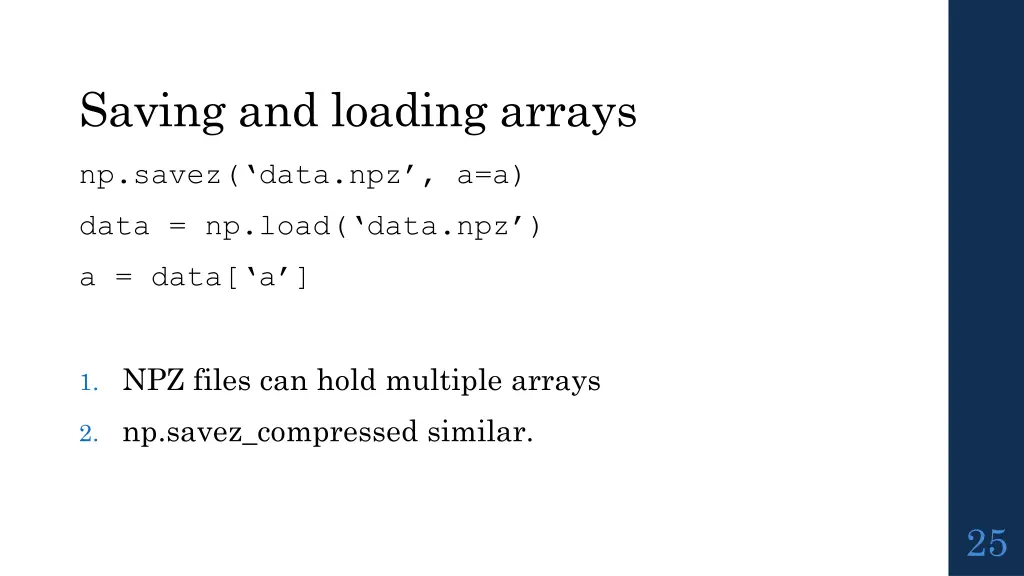 saving and loading arrays