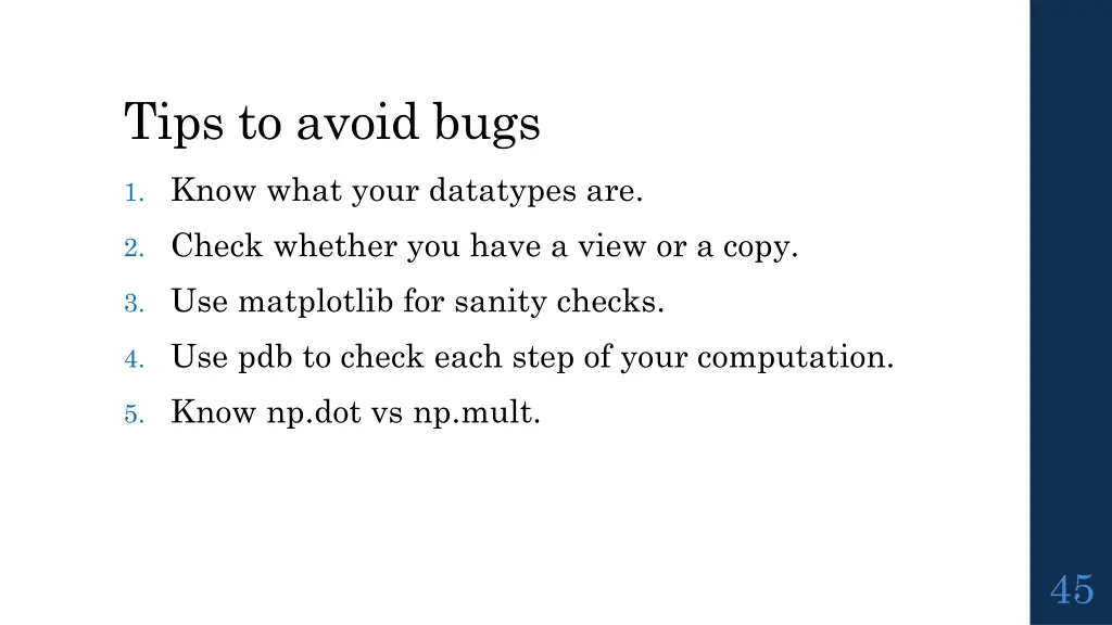 tips to avoid bugs