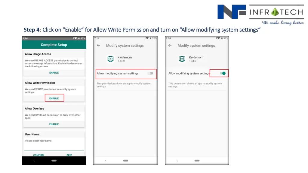 step 4 click on enable for allow write permission